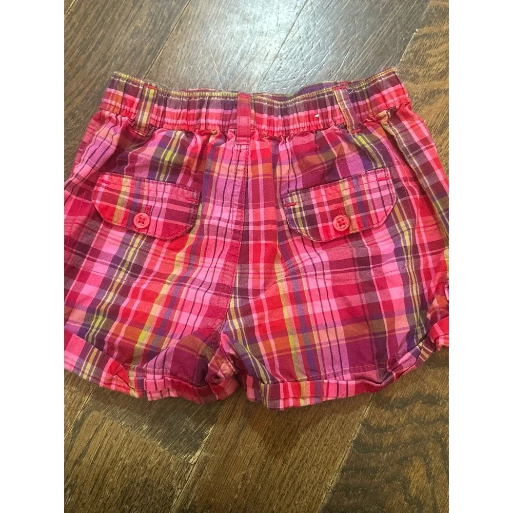 BabyGap‎ Gap Toddler Girls Plaid Short Size 18-24 Month Embroidered Flowers